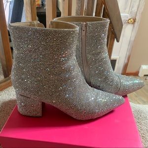 Betsey Johnson Sparkly boots size 8.5